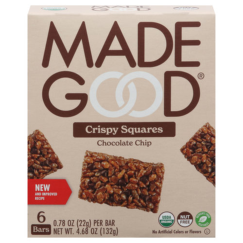 MadeGood Crispy Squares, Chocolate Chip