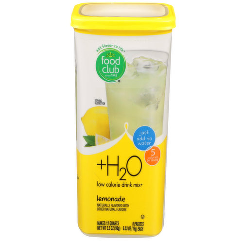 Food Club +H2O, Lemonade Low Calorie Drink Mix