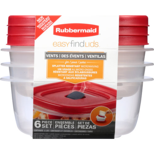 Rubbermaid Set of 12 Easy Find Vented Lids Food Storage Containers