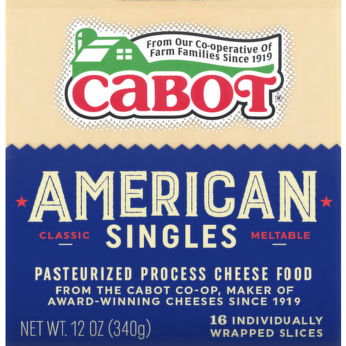 Cabot Cheese Slices, Meltable, Classic