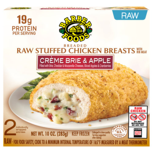 Barber Foods Stuffed Chicken Breasts, Raw, Breaded, Creme Brie & Apple