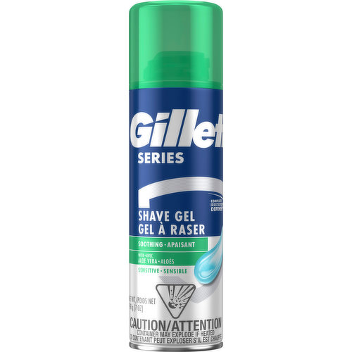 Gillette Shave Gel, with Aloe Vera, Soothing, Sensitive