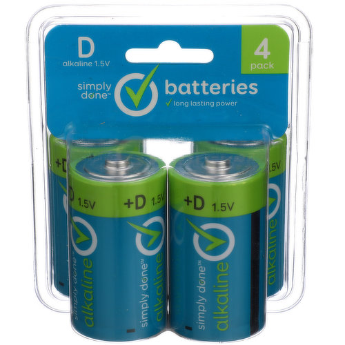 Simply Done D Alkaline 1.5V Batteries