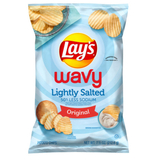 Lay's Potato Chips, Lightly Salted, Original, Wavy
