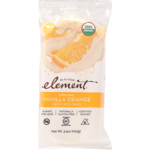 Element Dipped Rice Cakes, Organic, Vanilla Orange