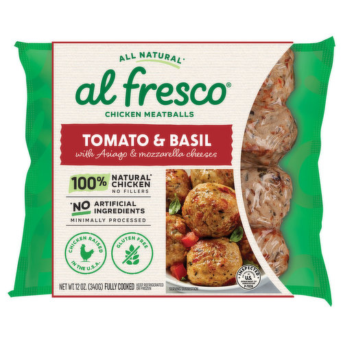 Al Fresco Chicken Meatballs, Tomato & Basil