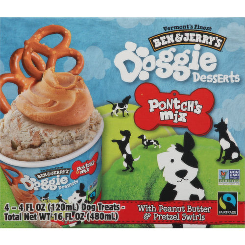 Ben & Jerry's Frozen Dog Treat Pontch's Mix 4 ct