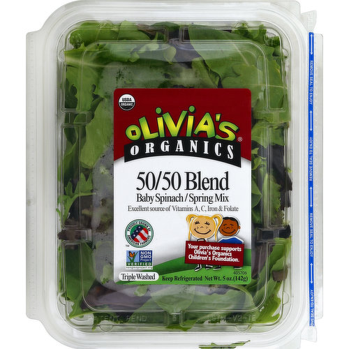 Olivia's Baby Spinach/Spring Mix, 50/50 Blend