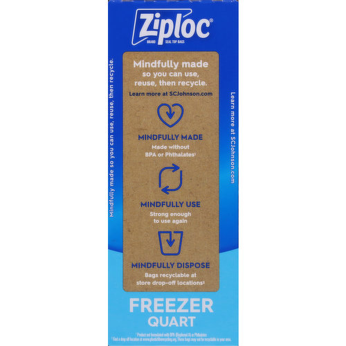 Ziploc Seal Top Bags, Freezer, Quart