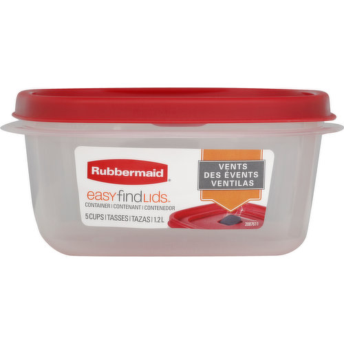 Rubbermaid Easy Find Lids 5-Cup Plastic Storage Container