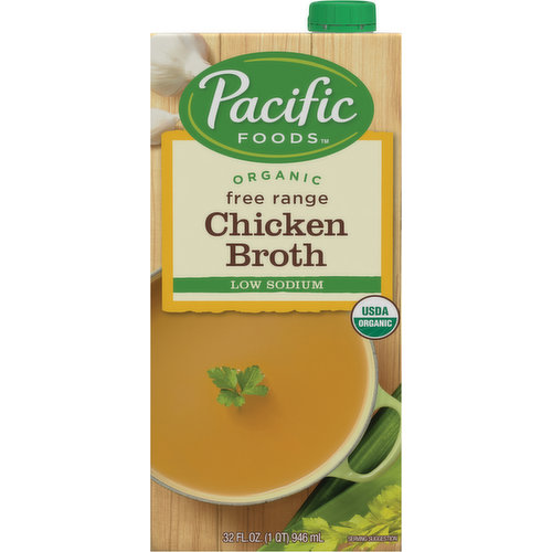 Pacific Foods Chicken Broth, Organic, Low Sodium, Free Range