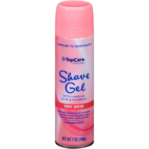 TopCare Dry Skin Shave Gel With Lanolin, Aloe & Vitamin E