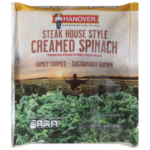 Hanover Spinach, Creamed, Steak House Style