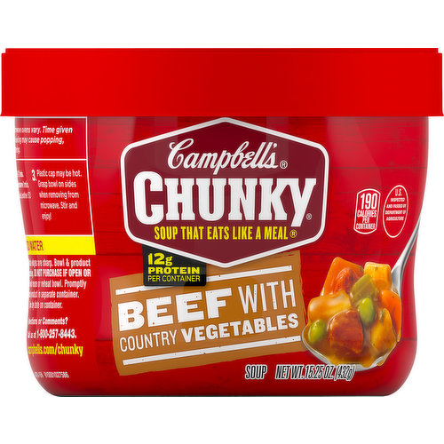 Campbell's Soup, Beef with Country Vegetable, Bowls