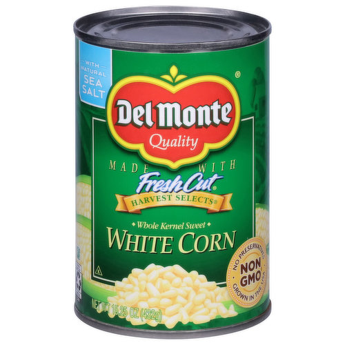 Del Monte White Corn, Whole Kernel, Sweet, Harvest Selects