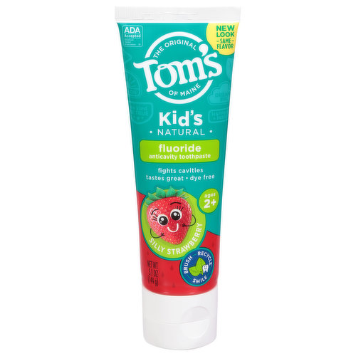 Tom's of Maine Toothpaste, Natural, Kid's, Silly Strawberry