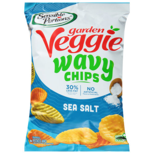 Sensible Portions Potato & Vegetable Snack, Wavy, Sea Salt