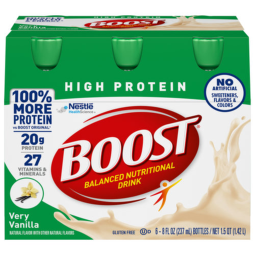 Boost Nutritional Drink, Balanced, High Protein, Very Vanilla