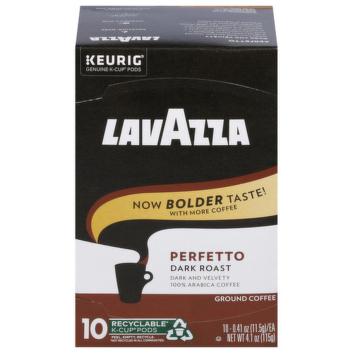 Lavazza Coffee, Ground, Dark Roast, Perfetto, K-Cup Pods