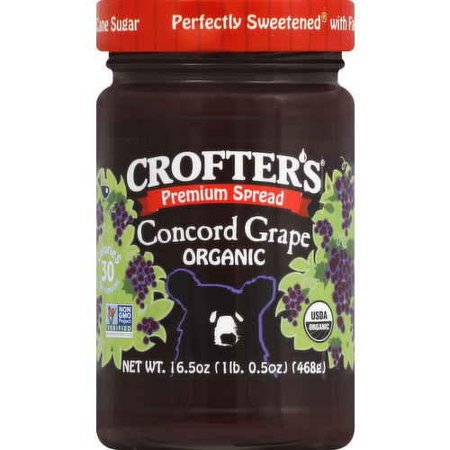 Crofter's Spread, Premium, Organic, Concord Grape