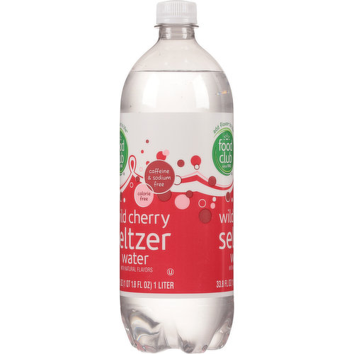 Food Club Seltzer Water, Wild Cherry