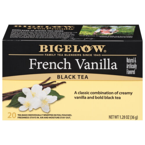 Bigelow Black Tea, French Vanilla, Tea Bags