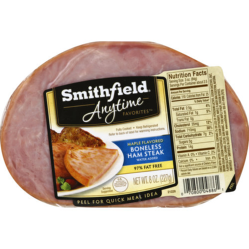 Smithfield Ham Steak, Boneless, Maple Flavored