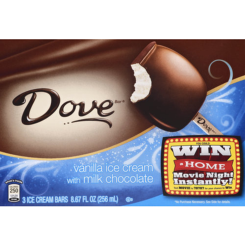Dove Ice Cream Bars, Vanilla Ice Cream with Milk Chocolate