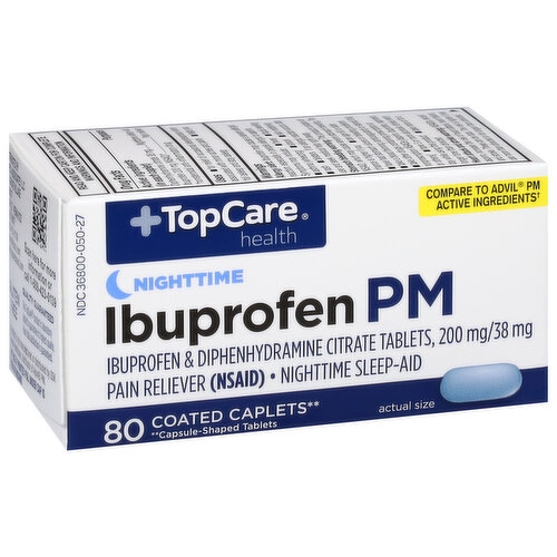 TopCare Ibuprofen PM, Nighttime, Coated Caplets
