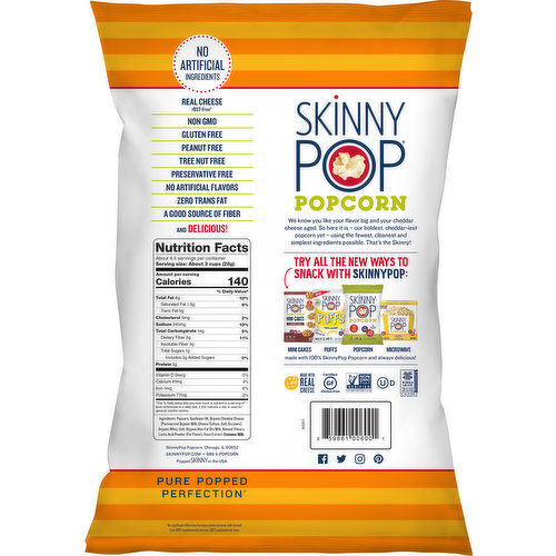 Skinny Pop Popcorn, White Cheddar