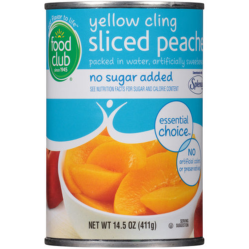 Food Club No Sugar Added Yellow Cling Sliced Peaches