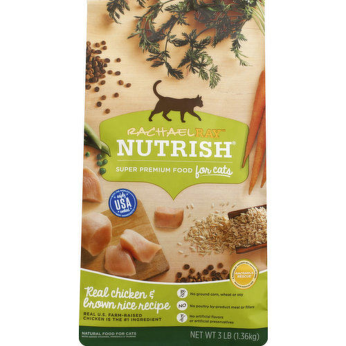 Rachael Ray Nutrish Food for Cats, Natural, Real Chicken & Brown Rice Recipe