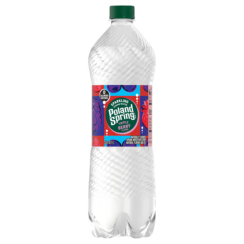 Poland Spring Spring Water, Sparkling, Triple Berry Flavor