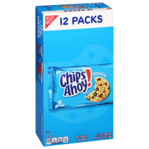 CHIPS AHOY! Original Chocolate Chip Cookies, 24 Total Snack Packs, 4 Boxes  (4 Cookies Per Pack) : Books, chips ahoy 