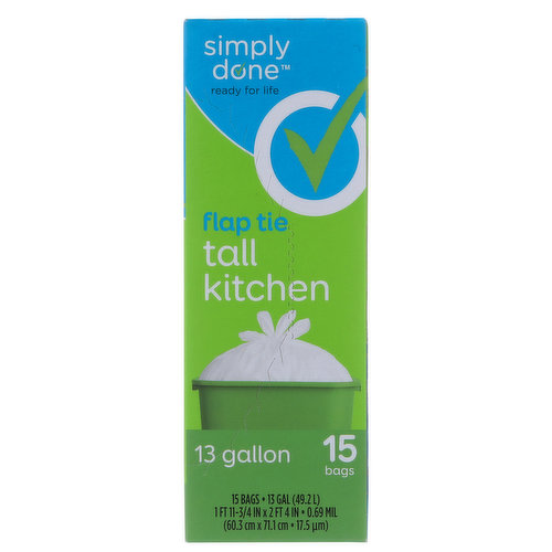 Simply Done Flap Tie Tall Kitchen Bags