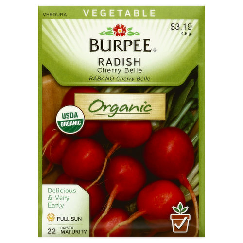 Burpee Seeds, Organic, Radish, Cherry Belle