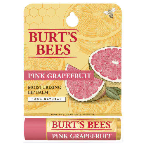 Burt's Bees Lip Balm, Moisturizing, Pink Grapefruit