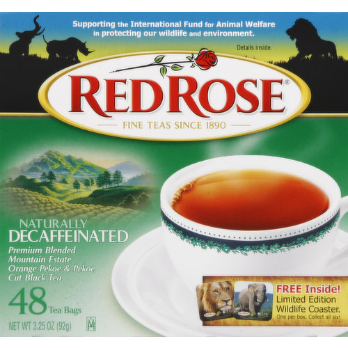 Red Rose Black Tea, Decaffeinated, Flavorful & Smooth
