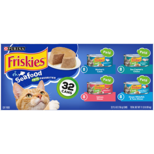Friskies Pate Wet Cat Food Variety Pack, Seafood Favorites