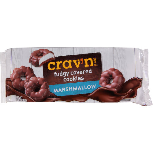 Crav'n Flavor Cookies, Fudgy Covered, Marshmallow