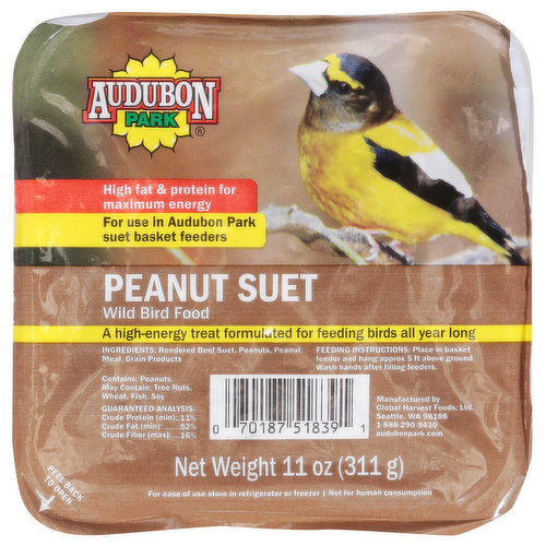 Audubon Park Wild Bird Food, Peanut Suet