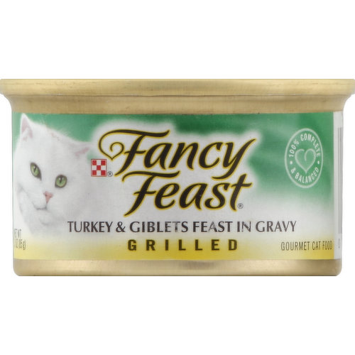 Fancy Feast Cat Food, Gourmet, Grilled, Turkey & Giblets Feast in Gravy