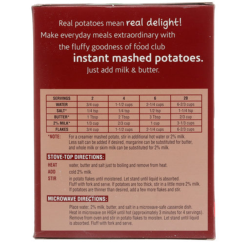 Potato Flakes Instant Mashed