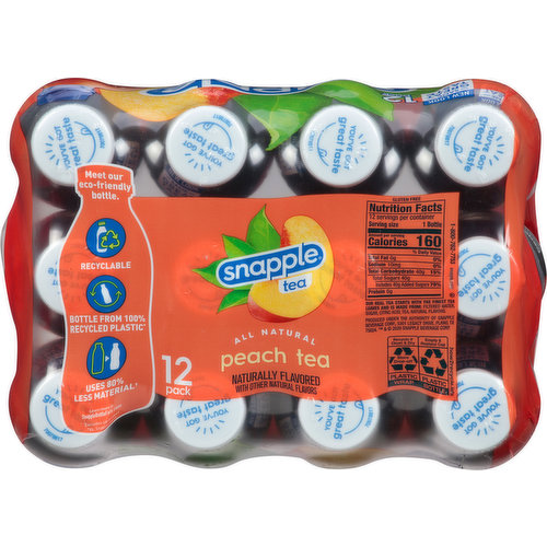 Snapple Tea, Peach, 12 Pack