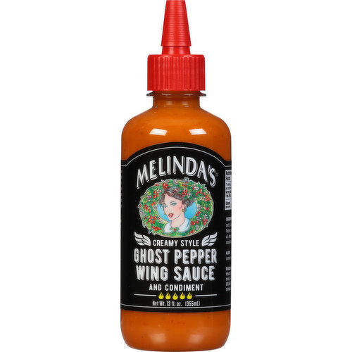 Melinda's Wing Sauce and Condiment, Ghost Pepper, Creamy Style