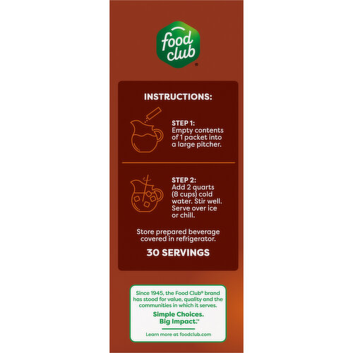 Food Club Drink Mix, Low Calorie, Lemon Iced Tea