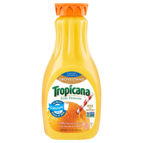 Tropicana Orange Juice, Grovestand Lots of Pulp, Pure Premium