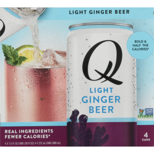 Q Mixers Light Ginger Beer - 4pk/7.5 fl oz Cans