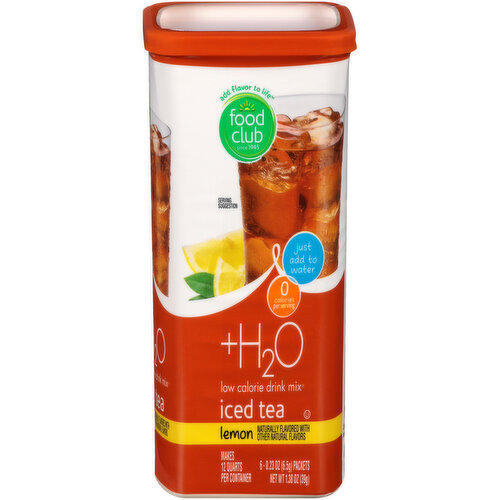 Food Club +H2O, Lemon Iced Tea Low Calorie Drink Mix