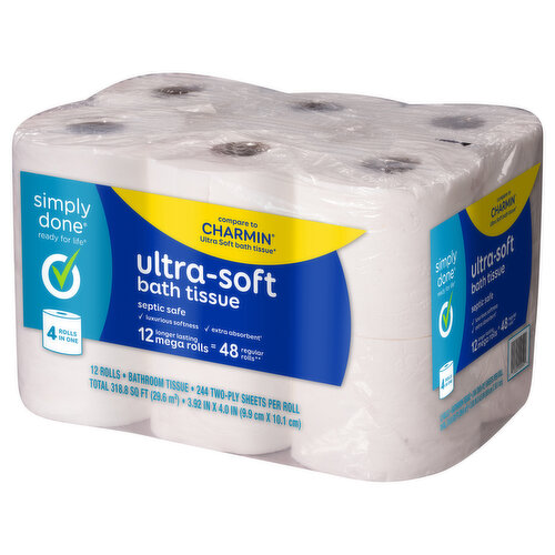 Simply Done Bath Tissue, Ultra-Soft, Mega, 2-Ply
